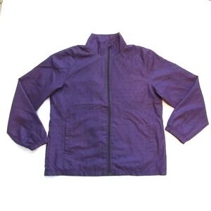 Everlast Jacket Women's Large Full‎ Zip Windbreaker Purple Lightweight Geometric